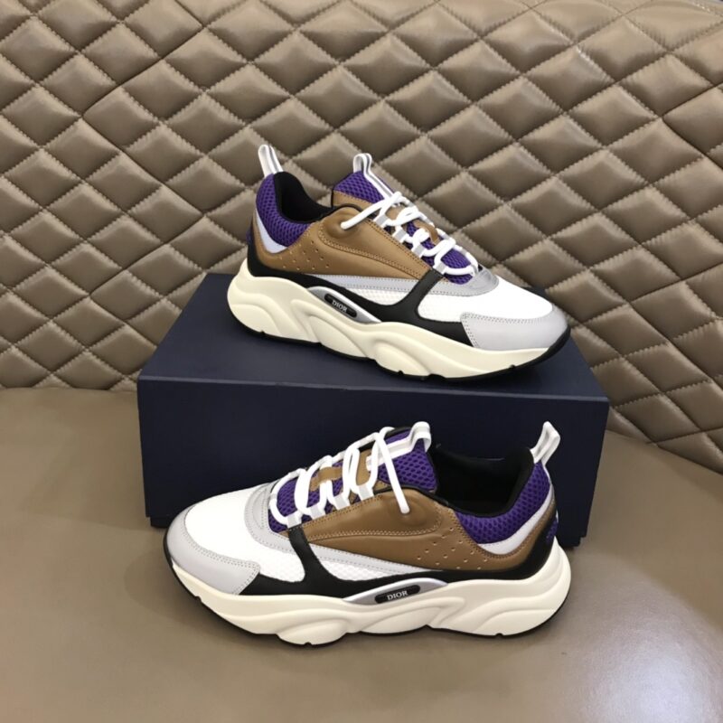 DIOR B22 Sneaker Violet Cream Coffee Black - Image 4