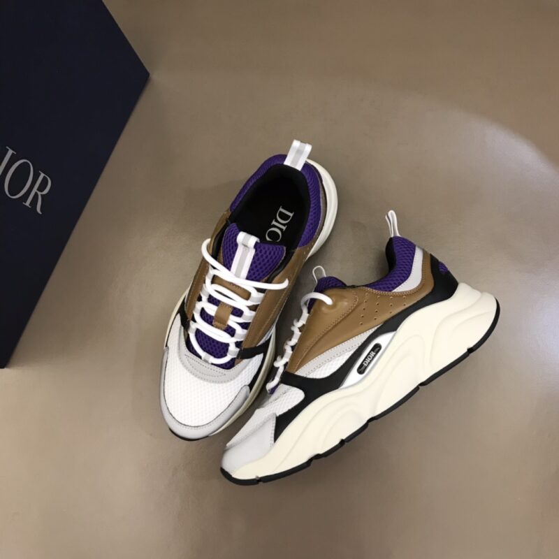 DIOR B22 Sneaker Violet Cream Coffee Black - Image 5