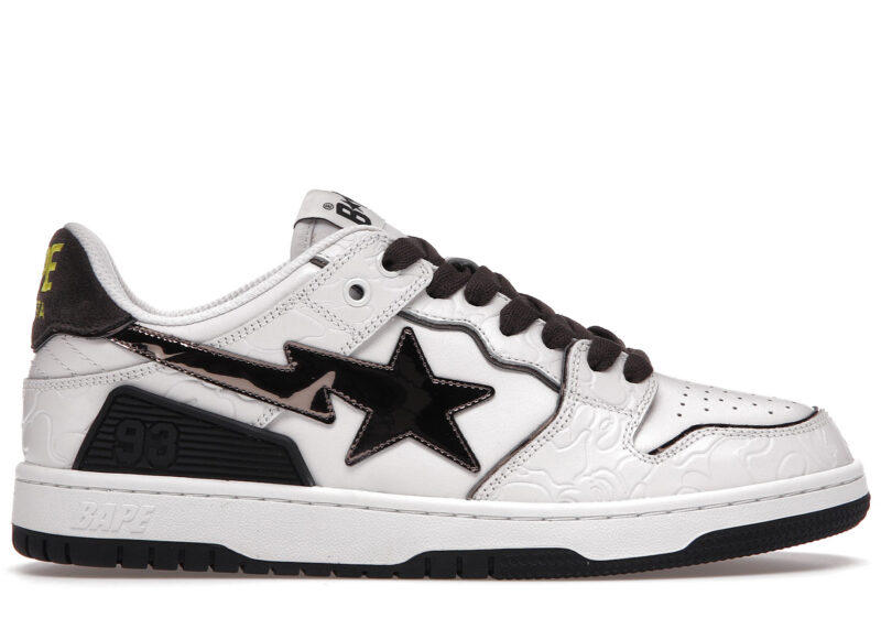 A Bathing Ape Bape SK8 STA White Silver - Image 2