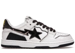 A Bathing Ape Bape SK8 STA White Silver