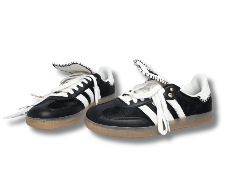 adidas x Wales Bonner Pony Samba Shoes Black /Chalk White - Image 4