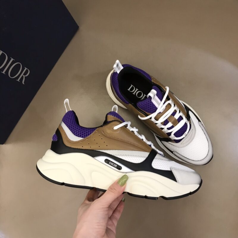 DIOR B22 Sneaker Violet Cream Coffee Black - Image 7